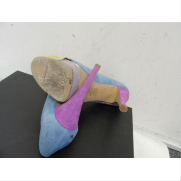 MAX MONELLI MULTI COLOR SUEDE PLATFORM PUMPS SZ 9 - Picture 5 of 6